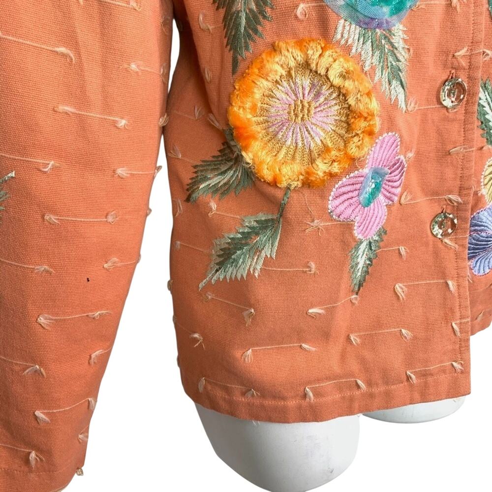 INDIGO MOON Embroidered Lined Blazer Jacket sz S - Picture 11 of 16